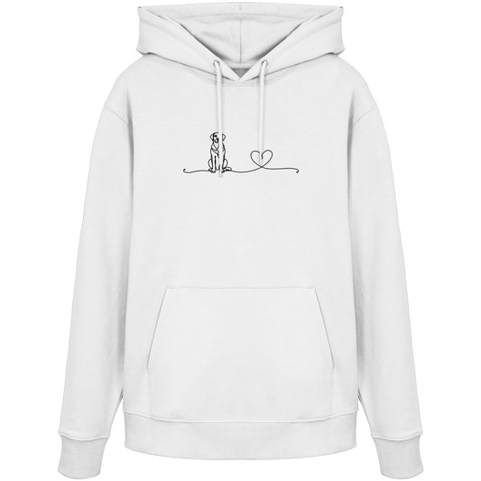 Line Art - Labrador mit Herz - Organic Hoodie