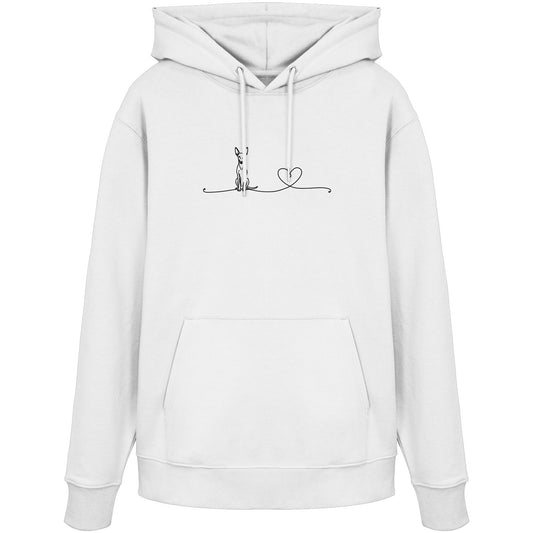 Line Art - Podenco mit Herz - Organic Hoodie