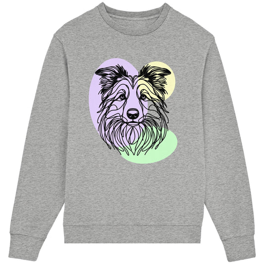 Line Art - Süßer Border Collie - Organic Lightweight Sweatshirt