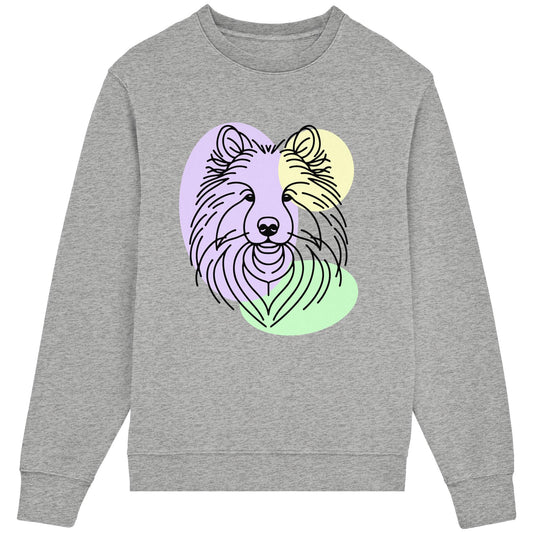 Line Art - Süßer Wolfsspitz - Organic Lightweight Sweatshirt
