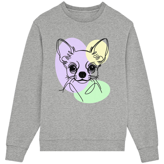 Line Art - Süßer Chihuahua (Kurzhaar) - Organic Lightweight Sweatshirt
