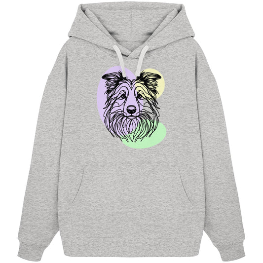 Line Art - Süßer Border Collie - Organic Oversize Hoodie