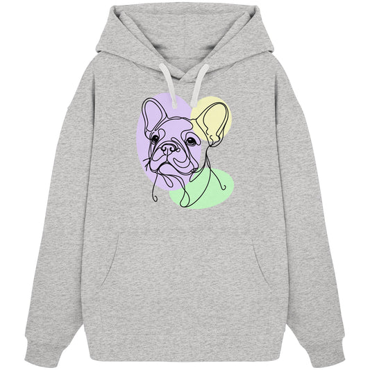 Line Art - Süße Französische Bulldogge - Organic Oversize Hoodie