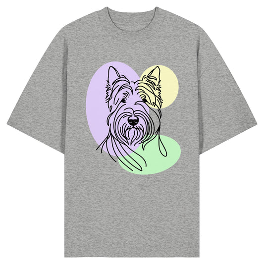 Line Art - Süßer Scottish Terrier - Organic Oversize Shirt