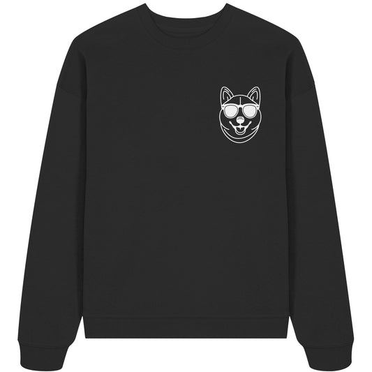 Line Art - Cooler Shiba Inu - Organic Oversize Sweatshirt