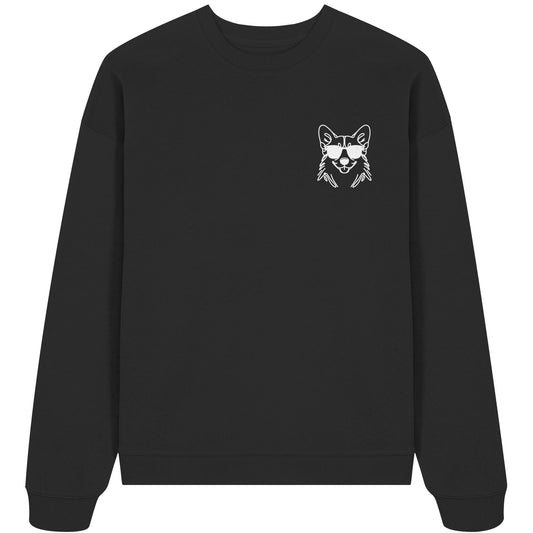 Line Art - Cooler Corgi - Organic Oversize Sweatshirt