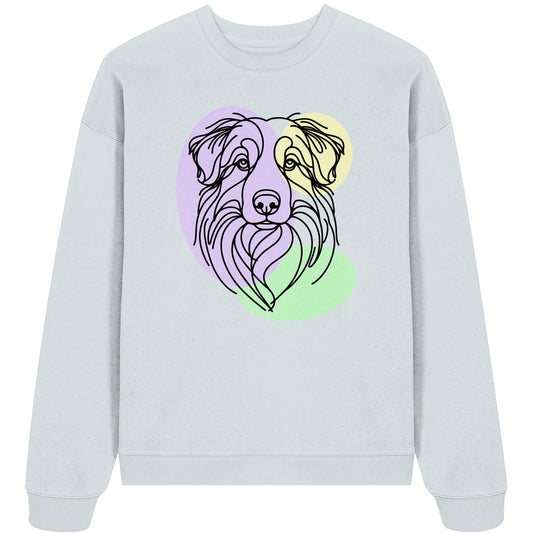 Line Art - Süßer Australian Shepherd - Organic Oversize Sweatshirt