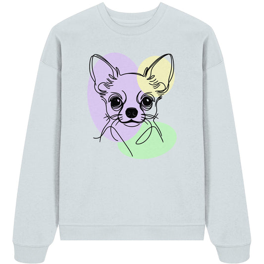 Line Art - Süßer Chihuahua (Kurzhaar) - Organic Oversize Sweatshirt