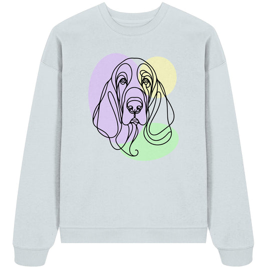 Line Art - Süßer Basset Hound - Organic Oversize Sweatshirt