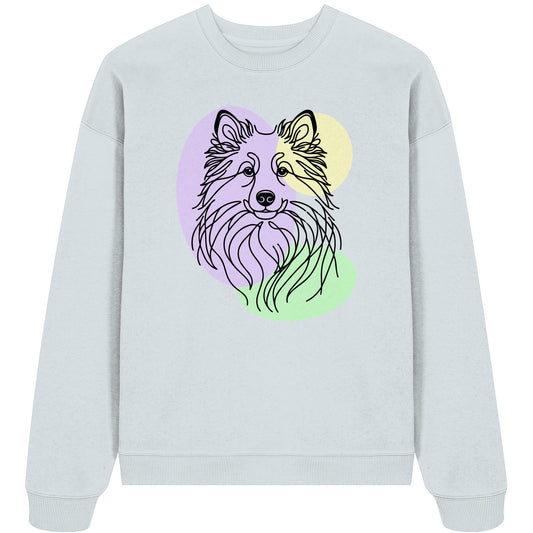 Line Art - Süßer Islandhund - Organic Oversize Sweatshirt