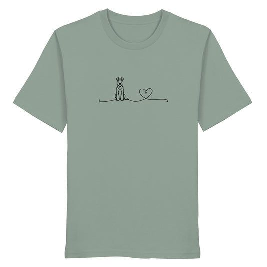 Line Art - Airedale Terrier mit Herz - Organic Shirt