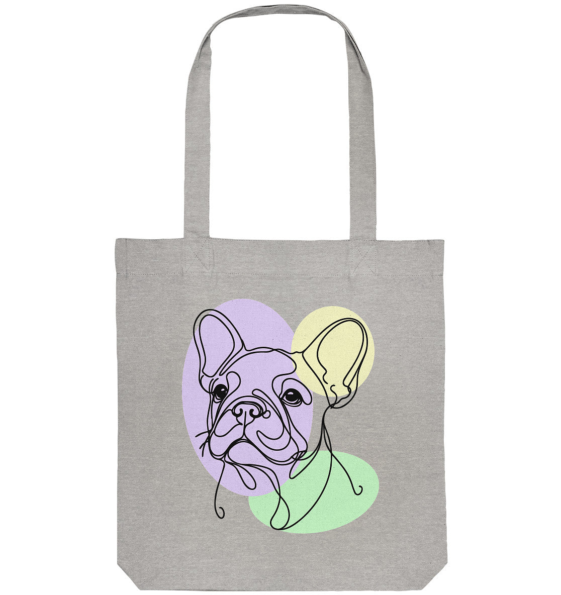 Line Art - Süße Französische Bulldogge - Organic Tote-Bag