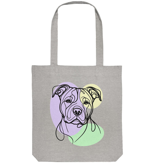 Line Art - Süßer American Staffordshire Terrier - Organic Tote-Bag