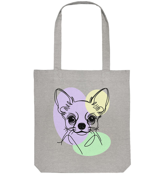Line Art - Süßer Chihuahua (Kurzhaar) - Organic Tote-Bag
