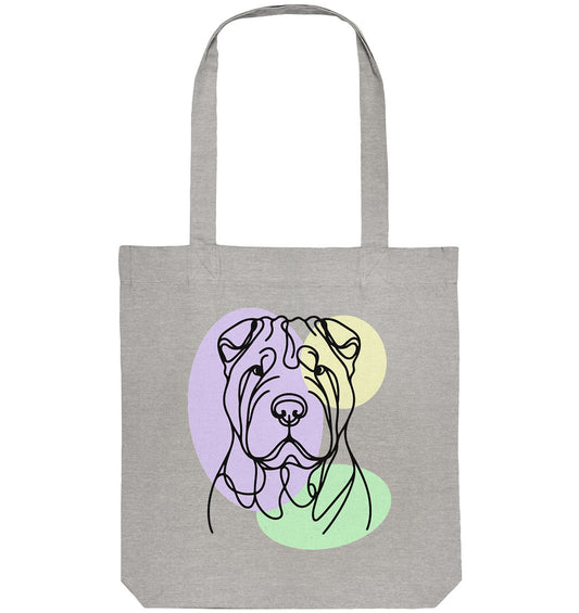 Line Art - Süßer Shar-Pei - Organic Tote-Bag