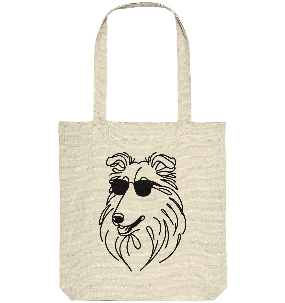 Line Art - Cooler Collie - Organic Tote-Bag