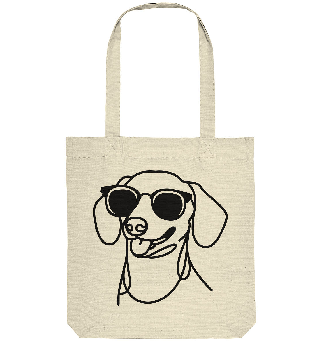 Line Art - Cooler Dackel (Kurzhaar) - Organic Tote-Bag