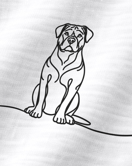 Motiv nah - Line Art - American Bully mit Herz