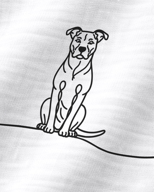 Motiv nah - Line Art - Amstaff mit Herz