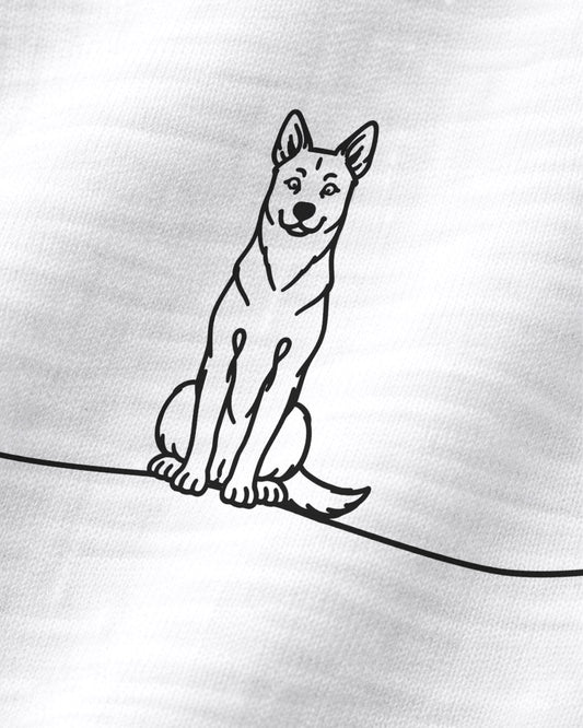 Motiv nah - LineArt Hund mit Herz - Australian Kelpie