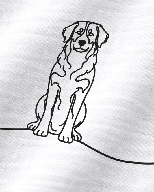Motiv nah - Line Art Berner Sennenhund mit Herz