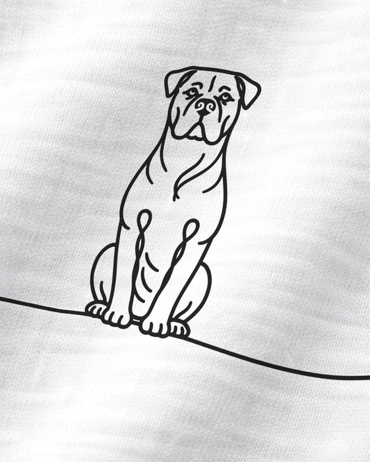 Motiv nah - Line Art - Bullmastiff mit Herz