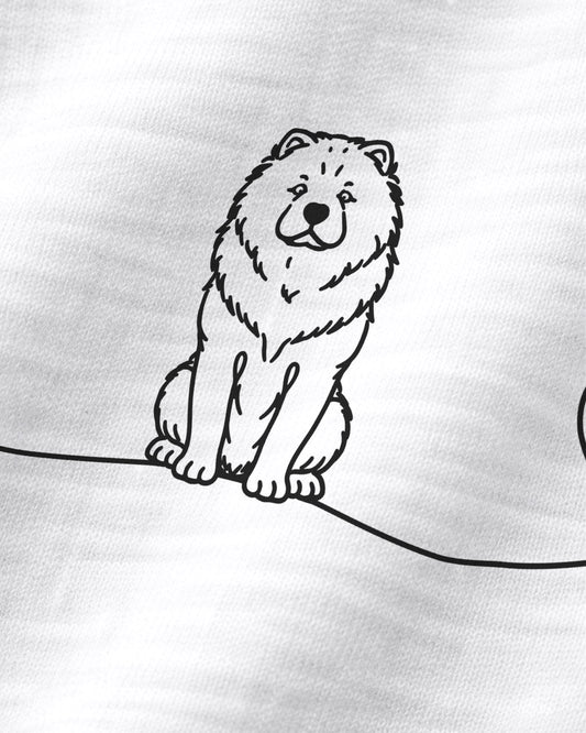 Motiv nah - LineArt Chow Chow mit Herz