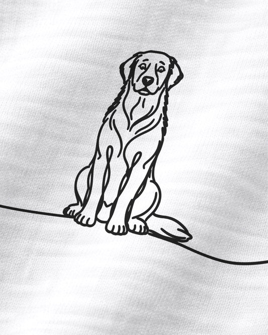 Motiv nah - Line Art - Golden Retriever mit Herz