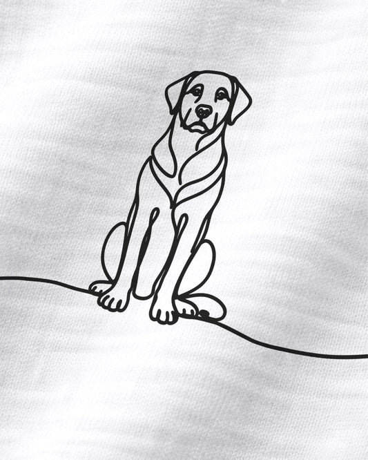 Motiv nah - Line Art - Labrador mit Herz
