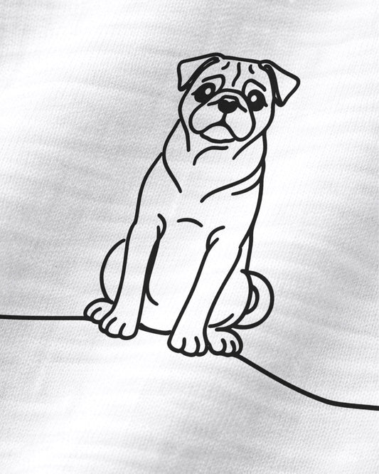 Motiv nah - Line Art Mops mit Herz