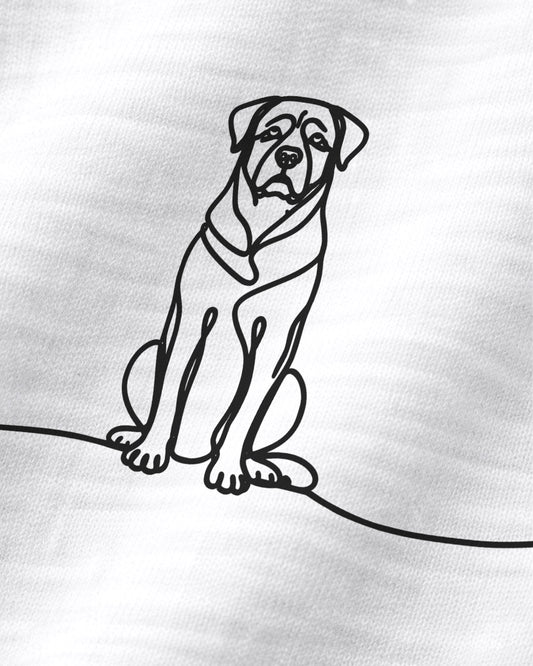 Motiv nah - Line Art - Rottweiler mit Herz