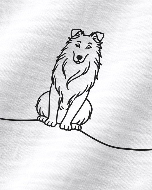 Motiv nah - LineArt Hund mit Herz - Shetland Sheepdog