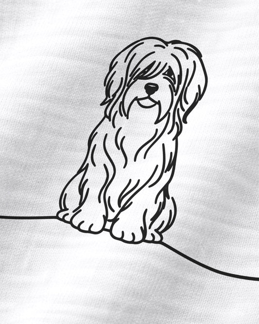 Motiv nah - Line Art Tibet-Terrier mit Herz