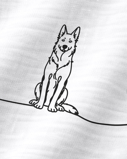 Motiv nah - LineArt Hund mit Herz - Weißer Schäferhund