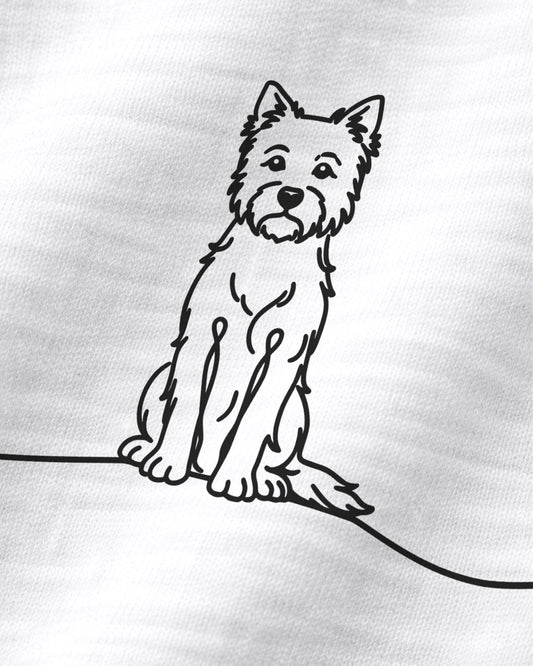 Motiv nah - Line Art Westie mit Herz