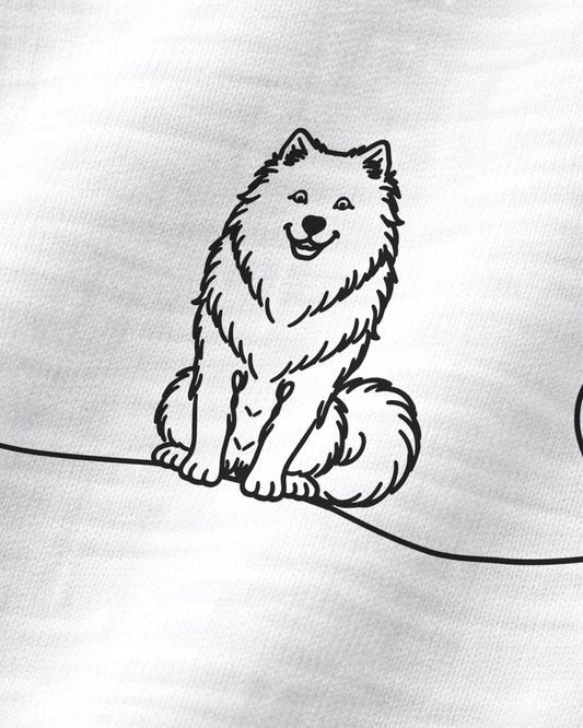 Motiv nah - LineArt Wolfsspitz mit Herz