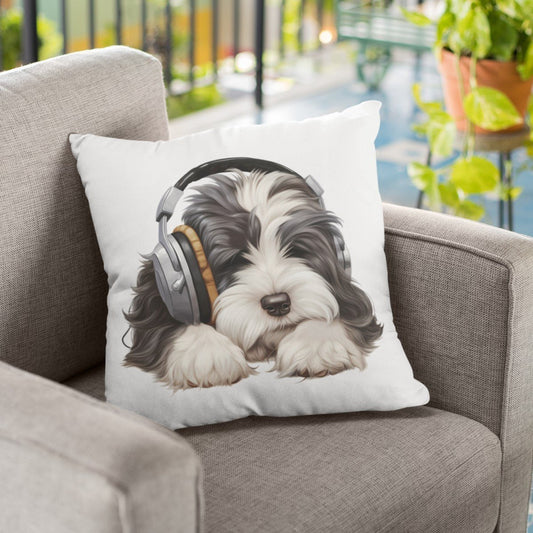 Kopfhörer Tibet Terrier - Kissen 40x40cm - Multitalenty
