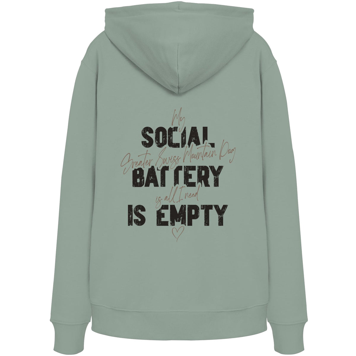 Social Battery Is Empty - Großer Schweizer Sennenhund - Organic Hoodie
