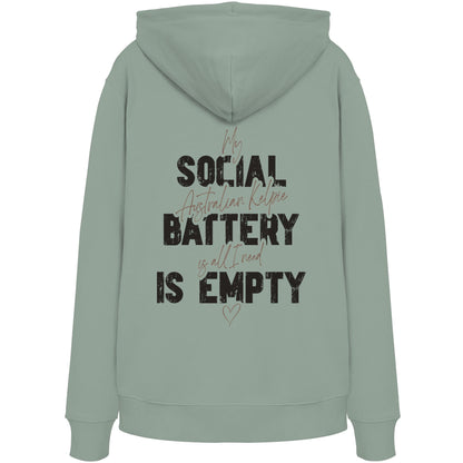 Social Battery Is Empty - Australian Kelpie - Organic Hoodie