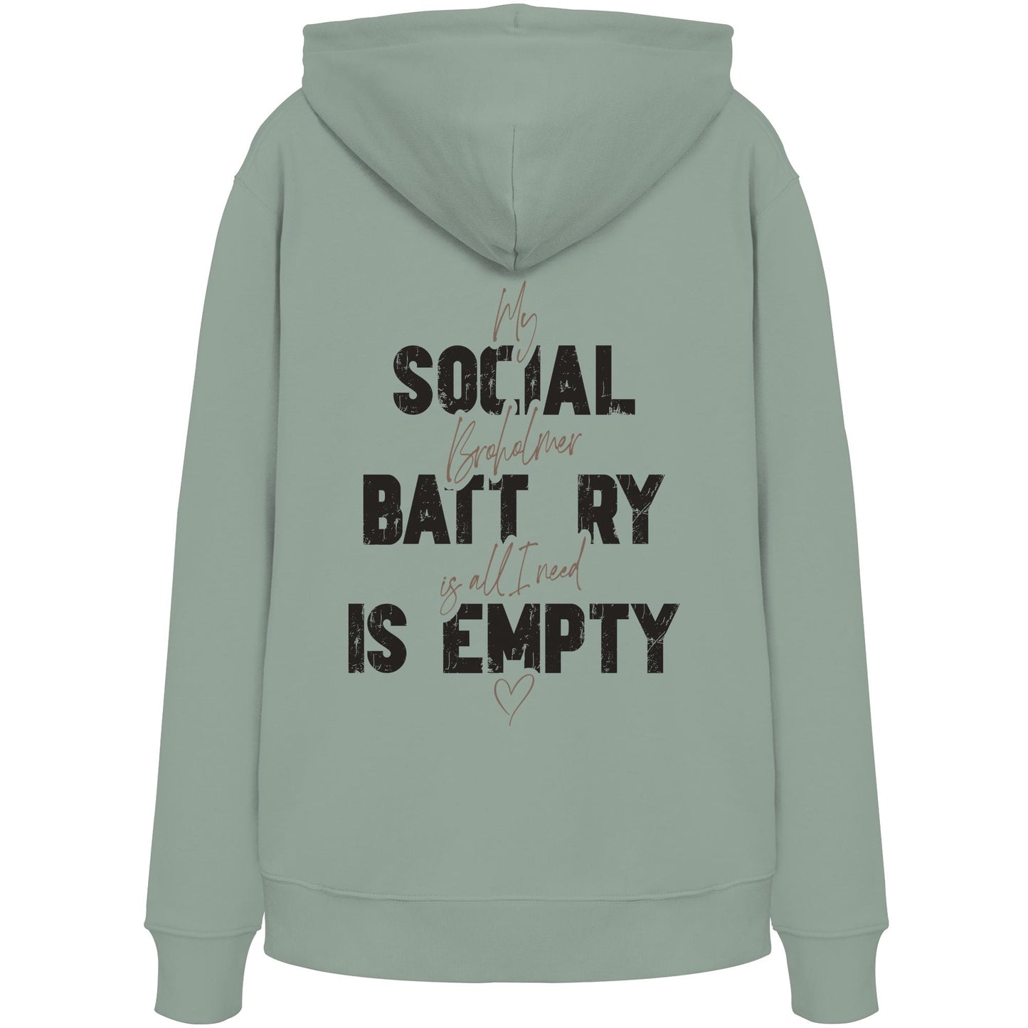 Social Battery Is Empty - Broholmer - Organic Hoodie