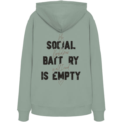 Social Battery Is Empty - Broholmer - Organic Hoodie
