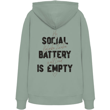 Social Battery Is Empty - Bolonka Zwetna - Organic Hoodie