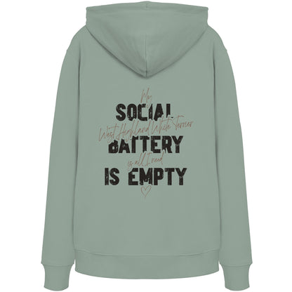 Social Battery Is Empty - West Highland White Terrier - Organic Hoodie