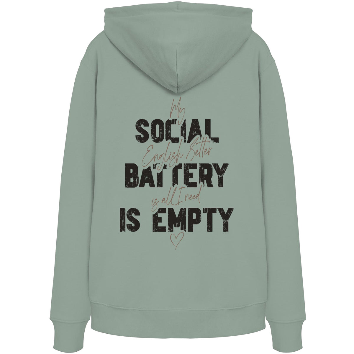Social Battery Is Empty - English Setter - Organic Hoodie