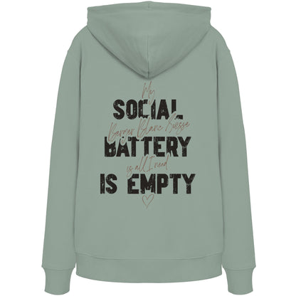 Social Battery Is Empty - Weißer Schäferhund - Organic Hoodie