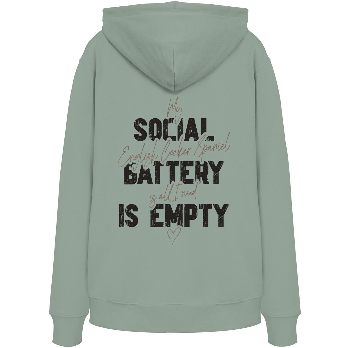 Social Battery Is Empty - English Cocker Spaniel - Organic Hoodie
