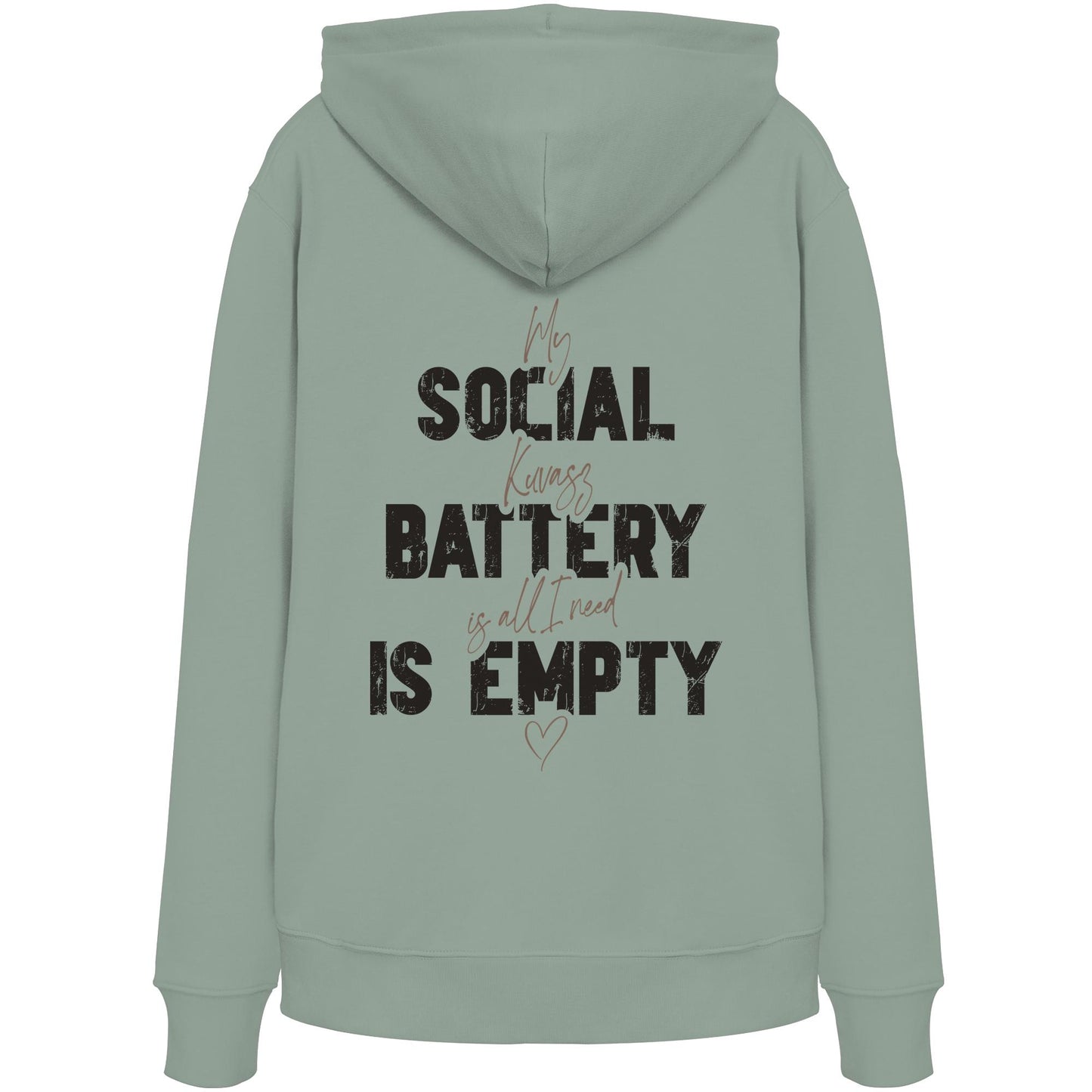 Social Battery Is Empty - Kuvasz - Organic Hoodie