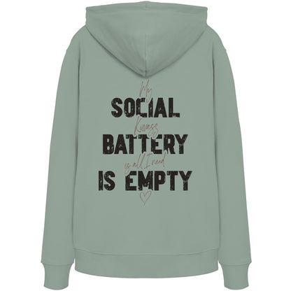 Social Battery Is Empty - Kuvasz - Organic Hoodie