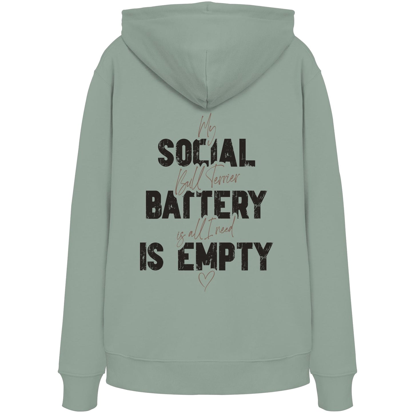 Social Battery Is Empty - Bullterrier - Organic Hoodie