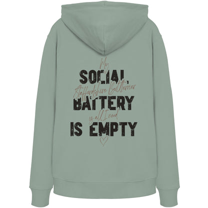 Social Battery Is Empty - Staffordshire Bullterrier - Organic Hoodie
